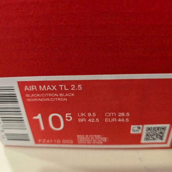 Nike Air Max TL 2.5 Shoes Black Citron FZ4110-003 Men's Size 10.5 NEW - Picture 9 of 16